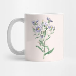 Purple Flowers Vintage Botanical Illustration Mug